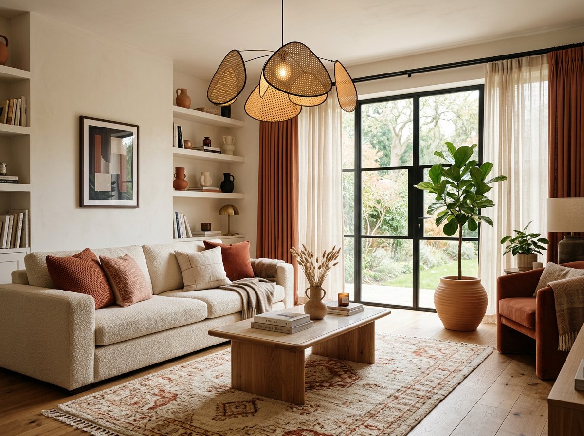 Beautifully decorated modern living room interior